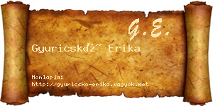 Gyuricskó Erika névjegykártya